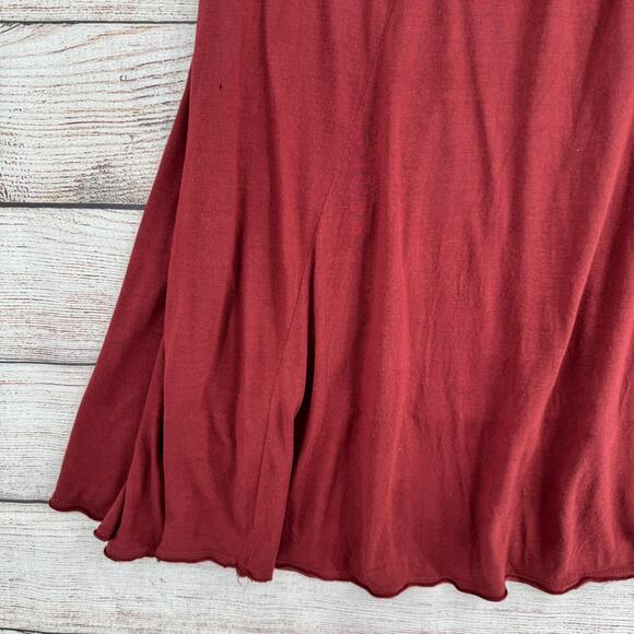 Free People Lace Trim Sleeveless V-Neck Blouse Womens Large Brown Red - Picture 5 of 12